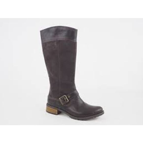 Timberland Bethel Brown Suede Leather Zip Up Tall Boots Size 6 - Picture 1 of 8